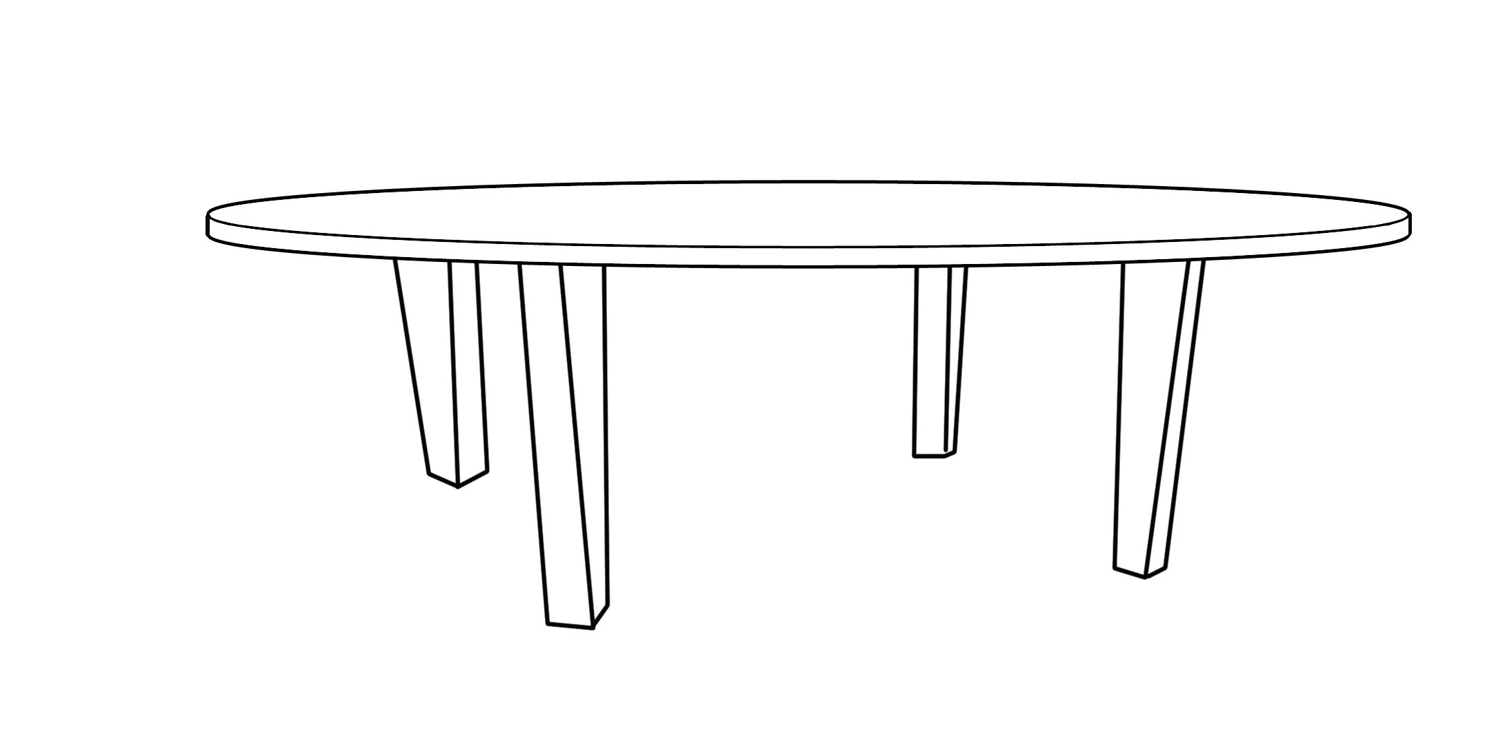 Oval Table Illustration